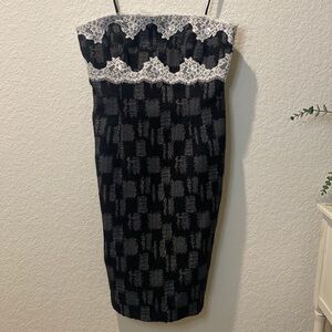 W by Worth Dappled Tweed Strapless Dress - Size 10